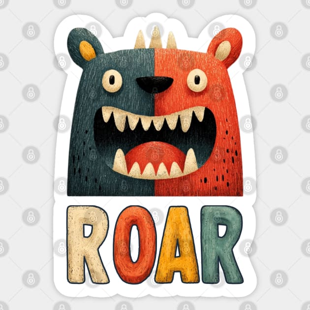 Cute Monster ROAR Tee for Kids and Inner Beasts Sticker by TuncGK
